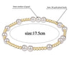 Shell Pearl Bracelet With Gold Plated Beads Stack Jewelry Dainty Bridal Beach Handmade Beaded Bracelets for Women Gift - Image 2