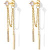 Gold Plated Posts Drop Dangle Chain Earrings for Women Dangling Chain Studs Ball Threader Earscapes Earrings - Image 5