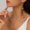 3Pcs/Set Korean Gold Color Pearl Choker Necklace Earring Set For Women Elegant Imitation Pearl Beads Clavicle Chain Jewelry - Image 2