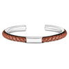 Gentle Mens Leather Bangle, Stainless Steel Cuff Bracelet with PU Leather Insert, Casual Personality Male Jewelry Gift - Image 7