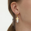 Elegant Water Drop Imitation Pearl Pendant Long Earrings With Star Heart Jewelry Accessory For Womens - Image 4