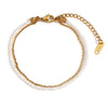 316L Stainless Steel Stone Beaded Thin Chain Bracelet Anklet Everyday Jewelry For Women Gift - Image 8