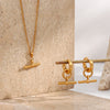 Polished Stainless Steel Jewelry OT Bar Charm Chunky Hoop Earrings Gold Plated Jewelry For Woman - Image 16