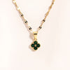 316L Stainless Steel Chain Violet Clover Pendant Necklace for Women Colored Crystal Neck Female Wedding Jewelry Gift - Image 8
