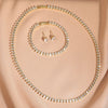 Round Cubic Zirconia Tennis Necklace and Earrings Bridal Jewelry Set - Image 26