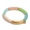Resin Acrylic Tubular Candy Multicolored Bracelet Bangle Stainless Steel Spring Summer Handmade Wrist Jewelry - Image 13