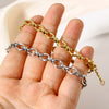 1PC Statement Stainless Steel Oval Chain Bracelet Punk Metal Chain Bracelet Handmade For Women Men Jewelry Gift 17.5cm - Image 4