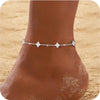 Silver Clover Design Ankle Bracelet for Women Dainty CZ Charm Chain Anklet Adjustable Lucky Flower Foot Jewelry - Image 7