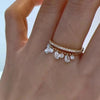 Silver Round Water Drop Zircon Tassel Ring Adjustable Pull Bead Chain Rings for Women Stackable Jewelry - Image 4