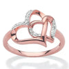 1 Pieces Rhinestone Inlaid Alloy Double Heart Hollowed Out Ring Minimalist Women's Temperament Bracelet - Image 5