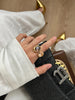 Geometric Open Ring with Contrasting Clear Stone Details - Image 22