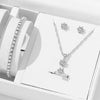 5Pcs Elegant Crystal Jewelry Set Zirconia Ring Necklace Bracelet Earrings Simple Set Jewelry Versatile Jewelry - Image 1