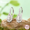 Pear-Cut Hoop Earrings Silver Lab Earrings Women Twinkling Engagement Gift - Image 4