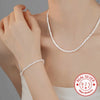 2pcs Set Silver Charms Bracelets Necklaces Jewelry Set for Women Lady Jewelry Wedding Party Gifts - Image 2
