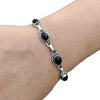 Retro Charm Black Onyx Silver Color Chain Bracelets for Women Men Boho Western Style Oval Gemstone Bangle Daily Wear Jewelry - Image 4