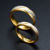 Stainless Steel Gold Color Wave Pattern Couple Ring Titanium Steel Wedding Engagement Ring Promise Ring Jewelry Gift - Image 4