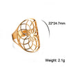 Eueavan Flower of Life Ring Stainless Steel Sacred Geometry Archangel Metatron Ring Adjustable Amulet Jewelry Gift - Image 23