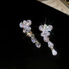 Drejew Silver Needle Zircon Butterfly Tassel Earrings for Women Necklace Set Stylish and Wedding Accessories Sets - Image 9