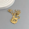 design hollow sika deer gold-plated stainless steel brooch, and pin, suit accessories - Image 4