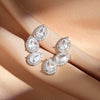 Shiny Zircon Leaf Stud Earrings For Women Crystal Water Drop Ear Cuff Wrap Earring Wedding Jewelry - Image 3