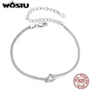 Silver Love Knot Bracelets for Women Couple Silver Cube punk Chain Charm Bracelet - Image 1