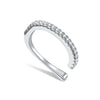 Silver Mono Clip Earrings for Girl CZ Platinum Plated Ear Cuffs Non Piercing for Women Wedding Party Jewelry - Image 16