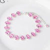 Unique Pink Cubic Zirconia Silver Gold Plated Oval CZ Tennis Link Chain Bracelet for Women Chic Daily Party Wedding - Image 4