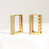 Unique Vertical Bar Rectangular Zircon Earrings for Women Silver Color Plated Hoop Earrings Jewelry Gifts - Image 3