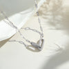 Silver Geometric Paperclip Interlock Pendant Zircon Horoscope Necklace Modern Casual Necklace Women Jewelry - Image 4