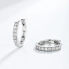 Silver Zirconia Huggie Hoop Earrings for Women Girls Sparkling Round CZ Wedding Engagement Party Jewelry Gift - Image 1