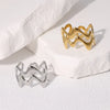 Stainless Steel Irregular Wave Rings for Women Men Creative Gold Color Adjustable Opening Ring Female Statement Jewelry Gifts - Image 3