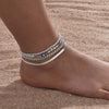 Silver Color Anklet Bracelets for Women Stainless Steel Layered Cuban Chain Herringbone Anklets Summer Beach Gift - Image 2