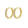 Cubic Zirconia Huggie Hoop Earrings in Gold-Tone Stainless Steel - Image 15