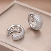 Round Cubic Zirconia Hoop Earrings in Gold-Tone or Silver-Tone - Image 3