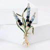 Rhinestone Three-headed Wheat Ear Brooch for Women Unisex Enamel Botanical Pins Banquet Party Backpack Gifts Jewelry Accessories - Image 2