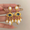 Kshmir Vintage Devil's Eyes Pearl Pendant Earrings for Women European American Style Personality Unique Party Jewelry Accessory - Image 5