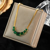 316L Stainless Steel Green Zirconia Crystal Necklace For Women Chain Choker Jewelry Party Wedding Gifts - Image 2