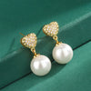 Imitation Pearl Dangle Earring for Women Silver Color Bling Cubic Zirconia Elegant Lady Jewelry - Image 7