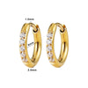 1 Pair Titanium Classic Pave CZ Huggie Earrings 18G Platinum Plated Lightweight Earlobe Hoop Ear Piercing - Image 11
