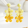 Bohemia Sweet Colorful Raffia Layered Flower Earrings for Women Girls Summer Handmade Rattan Knit Drop Earrings Holiday Jewelry# - Image 11