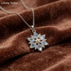 Sweet Silver Blue Sparkling Zirconium Snowflake Necklace, Feminine Collarbone Chain, Autumn and Winter Necklace - Image 3