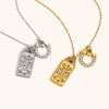 La. Muses Sparkling Cubic Zirconia Square Star U-shaped Pendant Stainless Steel Women's Necklace Jewelry Gifts - Image 6