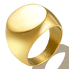 Stainless Steel High Polished Gold Plated Round Smooth Blank Signet Ring for Men Women Fast and Furious Ring Jewelry - Image 8