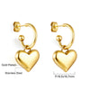 Cubic Chunky Heart Charms Dangling Earrings for Woman/Girls Stainless Steel Gold Plated Smooth Mental Drop Earring - Image 9