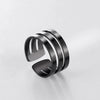 Rings For Men Stainless Steel Double Layer Hollow Open Ring Simple Round Cut Adjustable Jewelry Anniversary Gift - Image 8
