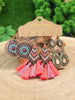 Ethnic Style Antique Alloy Earring Retro Hollow Earrings Bohemian Tassel Leaf Heart Shaped Pendant Accessories - Image 3