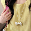 Rainbow Dopamine Color Bow Heart Necklace for Women Long Halterneck Accessory Jewelry Gift - Image 3