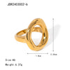 Stainless Steel Openwork Ring with Sculpted Folds in Gold-Tone - Image 13