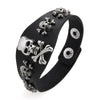 Punk Bracelet for Men Women Goth Black Leather Wristband with Metal Skull Spike Studded Rivets Cuff Bangle Adjustable - Image 5