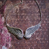 Vintage Angel Wing Pendant Choker Necklace with Link Chain - Image 5